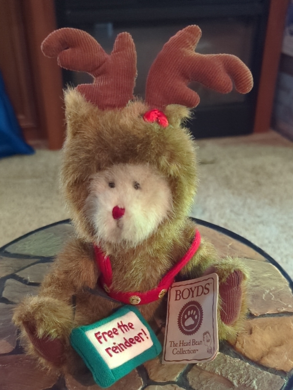 Boyds Bears Brown and Red Reindeer Bear Holiday Plush